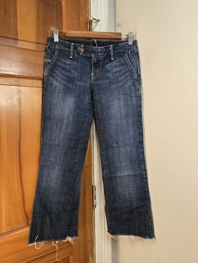 Citizens Of Humanity Dark Blue Wide-Leg Cropped Jeans Sz 26 Made In USA